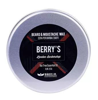 BRELIL PROFESSIONAL Воск для бороды и усов / BERRY'S BEARD &amp; MOUSTACHE WAX 25 мл