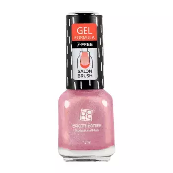 BRIGITTE BOTTIER 96 лак для ногтей гелевый, темно-розовый с золотистым шиммером / GEL FORMULA 12 мл