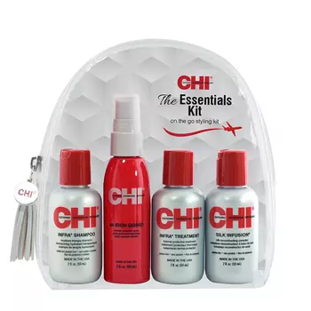CHI Набор дорожный базовый (шампунь 59 мл, кондиционер 59 мл, инфузия 59 мл, спрей 59 гр) THE ESSENTIALS
