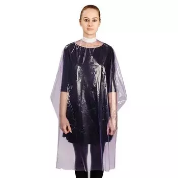 ЧИСТОВЬЕ Пеньюар для парикмахерских работ Стандарт полиэтилен, сиреневый 160*100 см 50 шт