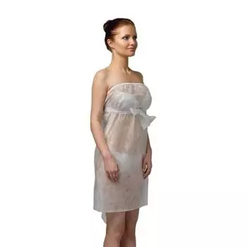 ЧИСТОВЬЕ Пеньюар на резинке по декольте спанбонд белый 140*75 см 10 шт