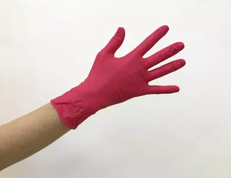 ЧИСТОВЬЕ Перчатки нитриловые красные М 100 шт