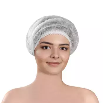 ЧИСТОВЬЕ Шапочка шарлотка Классик из спанбонда, белый 50 шт