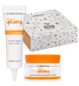 CHRISTINA Набор Активное увлажнение (крем 50 мл, ночной крем для кожи вокруг глаз 30 мл, коробка-пенал) Forever Young