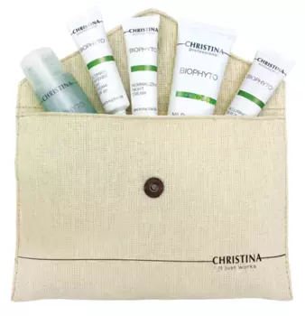 CHRISTINA Набор дорожный для лица (сыворотка 15 мл, гель 50 мл, крем 15 мл, тоник 40 мл, крем 15 мл) Bio Phyto Travel kit
