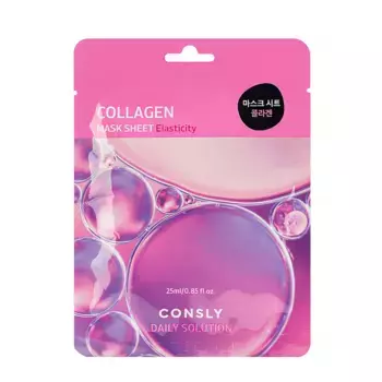 CONSLY Маска тканевая для лица с гидролизованным морским коллагеном / Consly 25 мл