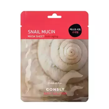 CONSLY Маска тканевая для лица с муцином улитки / Consly 25 мл