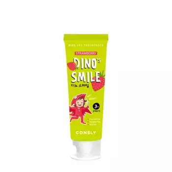 CONSLY Паста зубная детская гелевая c ксилитом и вкусом клубники / Consly Dino's Smile 60 гр
