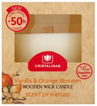 CRISTALINAS Свеча ароматическая Ваниль и цветущий апельсин, 50 часов