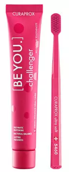 CURAPROX Набор красный (паста зубная Первооткрыватель, хурма-можжевельник, 90 мл, + щетка зубная ультрамягкая CS5460) Be You Red set