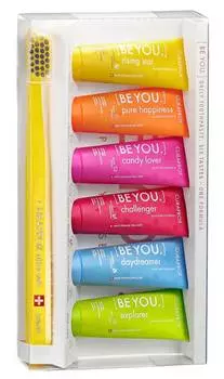 CURAPROX Набор (паста зубная, шесть вкусов, 6 х 10 мл, + щетка зубная детская) Be You Mix set Smart