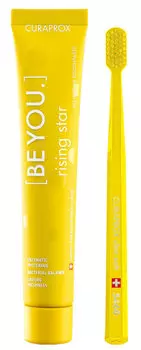 CURAPROX Набор желтый (паста зубная Восходящая звезда, грейпфрут-бергамот, 90 мл, + щетка зубная ультрамягкая CS5460) Be You Yellow set