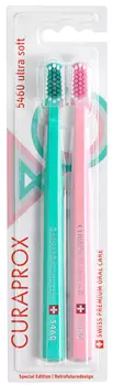 CURAPROX Набор зубных щеток ultrasoft, d 0.10 мм, зеленая и розовая / Retro Edition2 2 шт