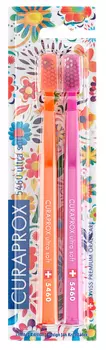 CURAPROX Набор зубных щеток ultrasoft, d 0.10 мм, оранжевая и розовая / CS Duo Hawaii1 2 шт