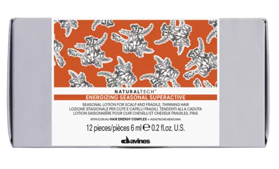 DAVINES SPA Лосьон энергетический против выпадения волос / Energizing NATURAL TECH 12*6 мл