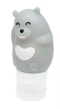 DEWAL BEAUTY Баночка дорожная для путешествий Медведь, цвет серый 80 мл