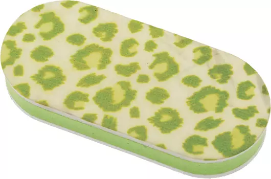 DEWAL BEAUTY Брусок полировочный Дикая природа, зеленый леопард, 240/3000 грит 4x1,2x9 см