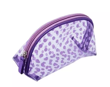 DEWAL BEAUTY Косметичка Горох, фиолетовая 19 х 8,5 х 11,5 см