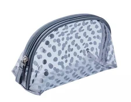DEWAL BEAUTY Косметичка Горох, серая 19 х 8,5 х 11,5 см