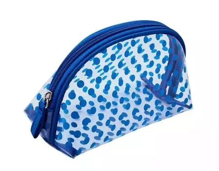 DEWAL BEAUTY Косметичка Горох, синяя 19 х 8,5 х 11,5 см