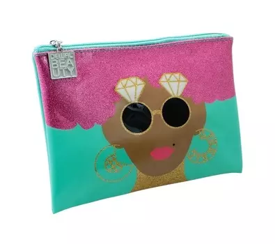 DEWAL BEAUTY Косметичка Модница, мятная 22 х 16,5 х 1,5 см