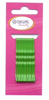 DEWAL BEAUTY Невидимки зеленые, волна 50 мм, 12 шт/уп