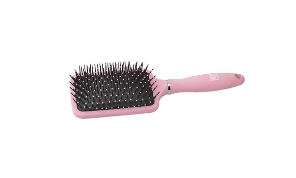 DEWAL BEAUTY Щетка Клубничная глазурь массажная на подушке с пластиковым штифтом, квадратная