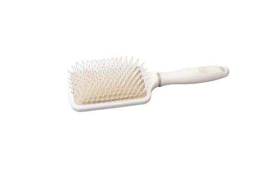 DEWAL BEAUTY Щетка массажная Крем брюле на подушке с пластиковым штифтом, квадратная