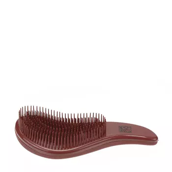 DEWAL BEAUTY Щетка массажная Прованс с пластиковым штифтом, большая ручка, коричневая