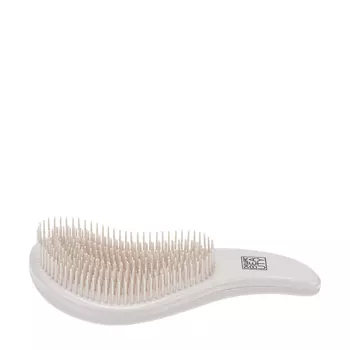 DEWAL BEAUTY Щетка массажная Прованс с пластиковым штифтом, большая ручка, пудровая