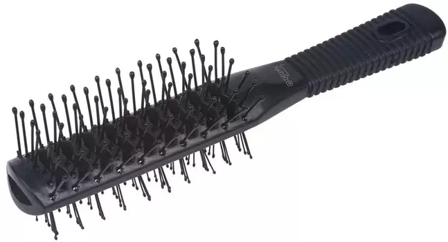 DEWAL BEAUTY Щетка туннельная 2-х сторонняя, пластиковый штифт, черная, 7 рядов