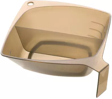 DEWAL PROFESSIONAL Чаша для краски с ручкой и перегородкой, с резинкой на дне (черная) 2х300 мл