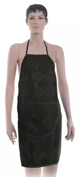 DEWAL PROFESSIONAL Фартук мастера для стрижки Цветы в ромбах, полиэстер, черный 66х82 см