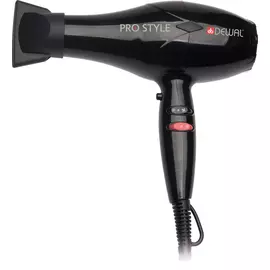 DEWAL PROFESSIONAL Фен Pro Style черный, 2 насадки, диффузор, 2000 Вт