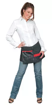 DEWAL PROFESSIONAL Юбка-пояс для инструментов, нейлон, черная с красной вставкой 31х116 см