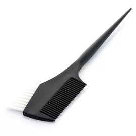 DEWAL PROFESSIONAL Кисть для окрашивания с расческой, узкая черная, с белой прямой щетиной 45 мм