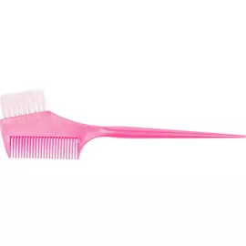 DEWAL PROFESSIONAL Кисть для окрашивания с расческой, узкая розовая, с белой прямой щетиной 45 мм