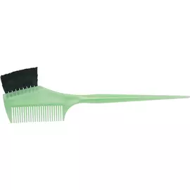 DEWAL PROFESSIONAL Кисть для окрашивания с расческой, узкая зеленая, с черной волнистой щетиной 55 мм