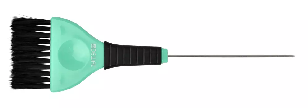 DEWAL PROFESSIONAL Кисть для окрашивания со спицей, широкая черная с салатовым, с черной прямой щетиной 50 мм