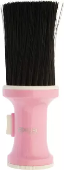 DEWAL PROFESSIONAL Кисть-сметка настольная, ручка пластик, емкость для талька, искусственная щетина, розовая