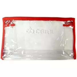 DEWAL PROFESSIONAL Косметичка, полимерный материал, прозрачно-красная 25х8х15 см