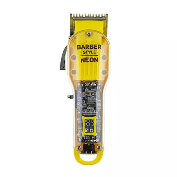 DEWAL PROFESSIONAL Машинка для стрижки Neon Yellow, аккумуляторно-сетевая, 6000 об/мин, нож 45 мм, 0,8 - 2,0 мм, 6 насадок
