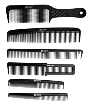 DEWAL PROFESSIONAL Набор расчесок Barber Style, в джинсовом чехле, 6 предметов