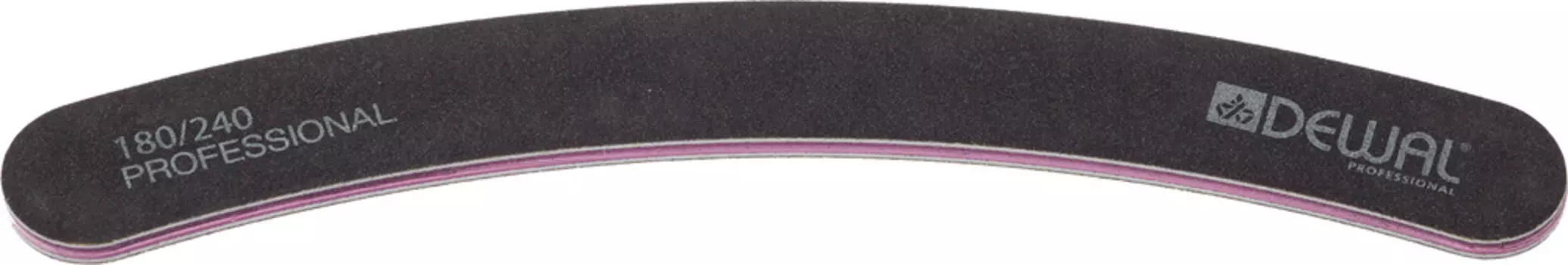 DEWAL PROFESSIONAL Пилка для ногтей бумеранг черная 180/240 18 см