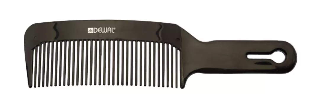 DEWAL PROFESSIONAL Расческа для стрижки под машинку, изогнутая (черная) 20 см