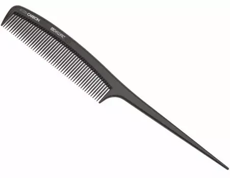 DEWAL PROFESSIONAL Расческа рабочая Carbon brawn с добавлением карбона, с пластиковым хвостиком (коричневая) 21 см