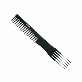 DEWAL PROFESSIONAL Расческа рабочая для начеса, металлическая вилка Эконом (черная) 19 см