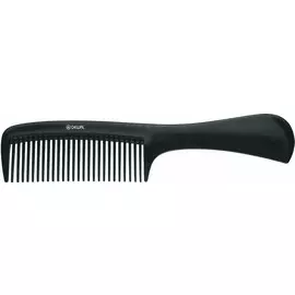 DEWAL PROFESSIONAL Расческа рабочая с ручкой Эконом (черная) 20,5 см