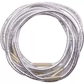 DEWAL PROFESSIONAL Резинки для волос серебристые midi 10 шт/уп