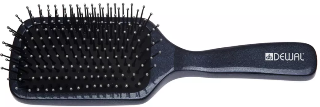 DEWAL PROFESSIONAL Щетка массажная Galaxi деревянная, прямоугольная, большая, пластиковый штифт, 11 рядов